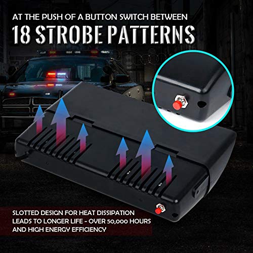 Lampe stroboscopique à 16 LED, lampe à ventouse clignotante Riloer 12V, avertissement d'urgence de la police pour remorques de camions