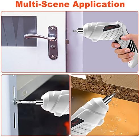 Electric Screwdriver, Goldsea Cordless Screwdriver Rechargeable Tool and Rotatable 90 Degrees Cordless Electric Screwdriver Set with Rechargeable Battery and LED Light for Home DIY