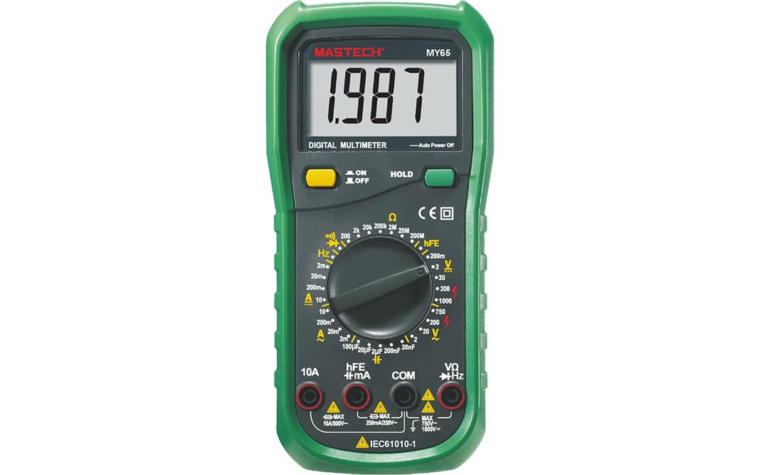 MASTECH MY61 MY60 MY62 MY63 MY64 MY65 MY68 MY6243 AC/DC Professional Multimeter Electric Handheld Tester Meter Digital Multimeter Voltmeter Pocket Multimeter(MY65)