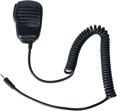 CAROO Micrófono de altavoz de mano 1 pin Micrófono de hombro de 0.098 in con cable reforzado compatible con accesorios de radio bidireccional Cobra