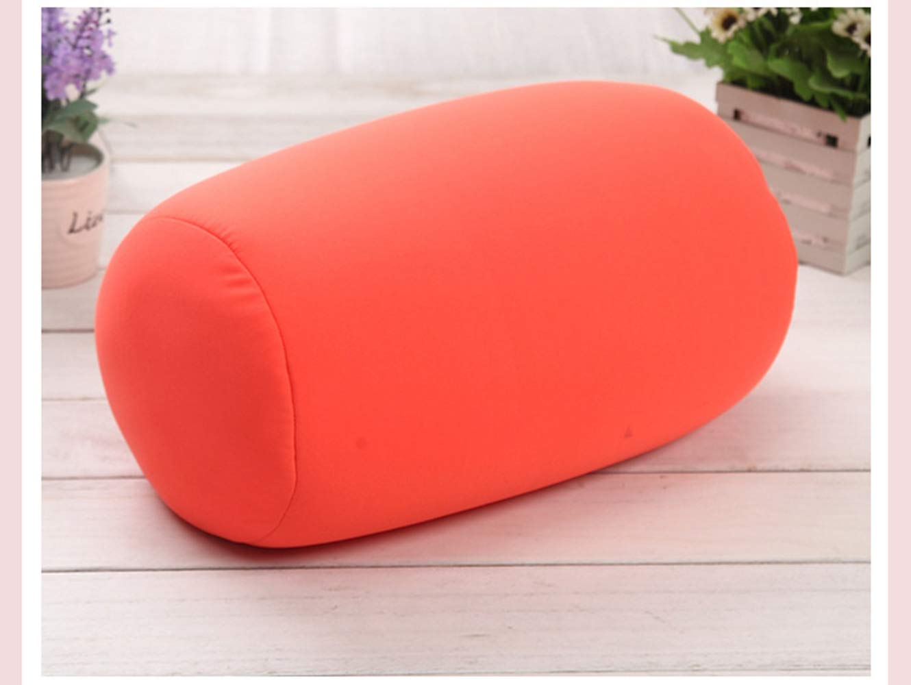 DadaA Microbead Neck Roll Pillow Head Neck Back Body Home Office Chair Car Seat Cushion (Orange)
