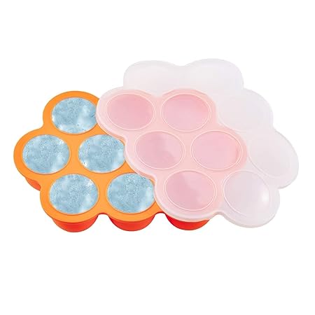 BLISS START Silicone Baby Food Freezer Tray with Clip-on Lid - Breast Milk Trays for Freezer - Baby Food Containers - for Freezing (Pack of 4)