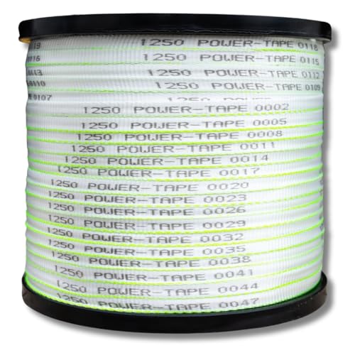 Pull Tape Power-Tape | Made in USA | 100% Polyester | Cable Wire Pulling Webbing, Flat Rope |1250 lb (1/2 inch) x 500 feet