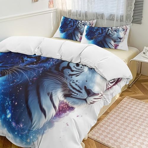 Funda de cama de tigre de microfibra con cremallera para niños 3
