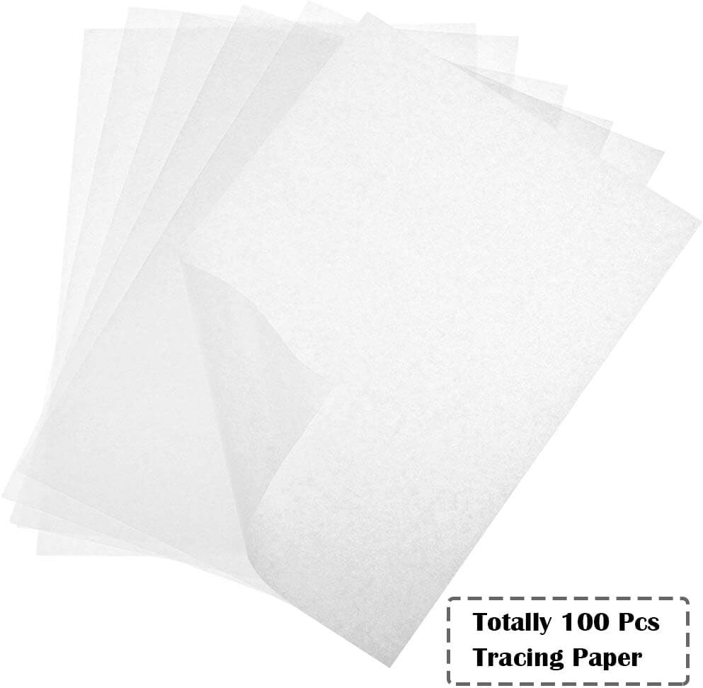 Selizo 100 Sheets Tracing Paper, Translucent Sketching and Tracing Paper for Pencil, Marker and Ink