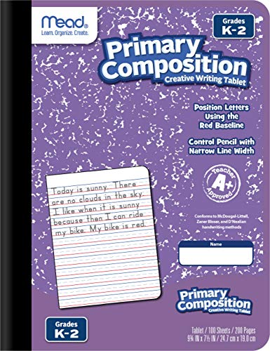 Mead-Primary-Composition-Notebook-K-2-6-Pack-Primary-Ruled-Composition-Book-Color-May-Vary-Grades-K-2-Writing-Dotted-Lined-Notebook-100-Sheets-200-Pages-489902ELG