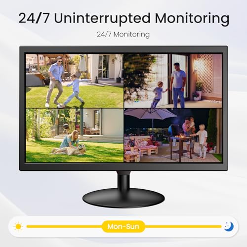 Image of Eyoyo Security Camera Monitor 22-inch, 1080P FHD 75Hz LED PC Screen with HDMI VGA AV BNC USB Inputs, Built- in Speakers, Video Monitor for CCTV NVR DVR