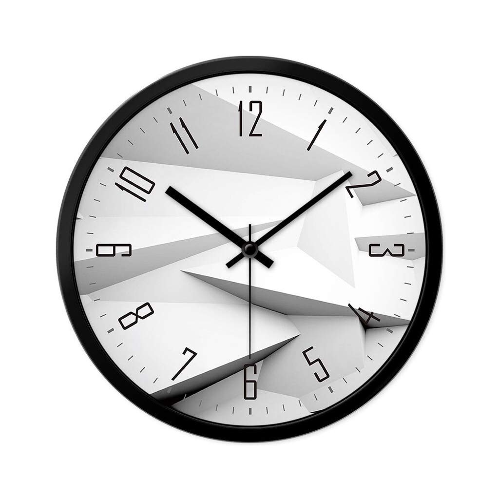 Horloge murale pas tique muette avec montre à quartz précise en métal