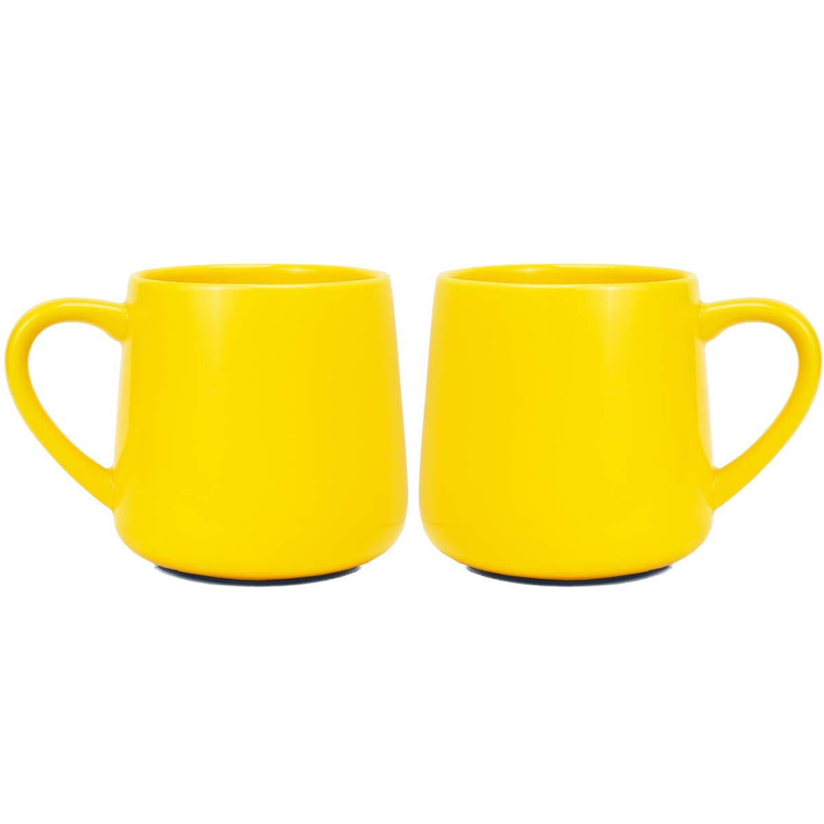 Bosmarlin Glossy Ceramic Coffee Mug, Tea Cup for Office and Home, 18 oz, Suitable for Dishwasher and Microwave(Yellow, 2)