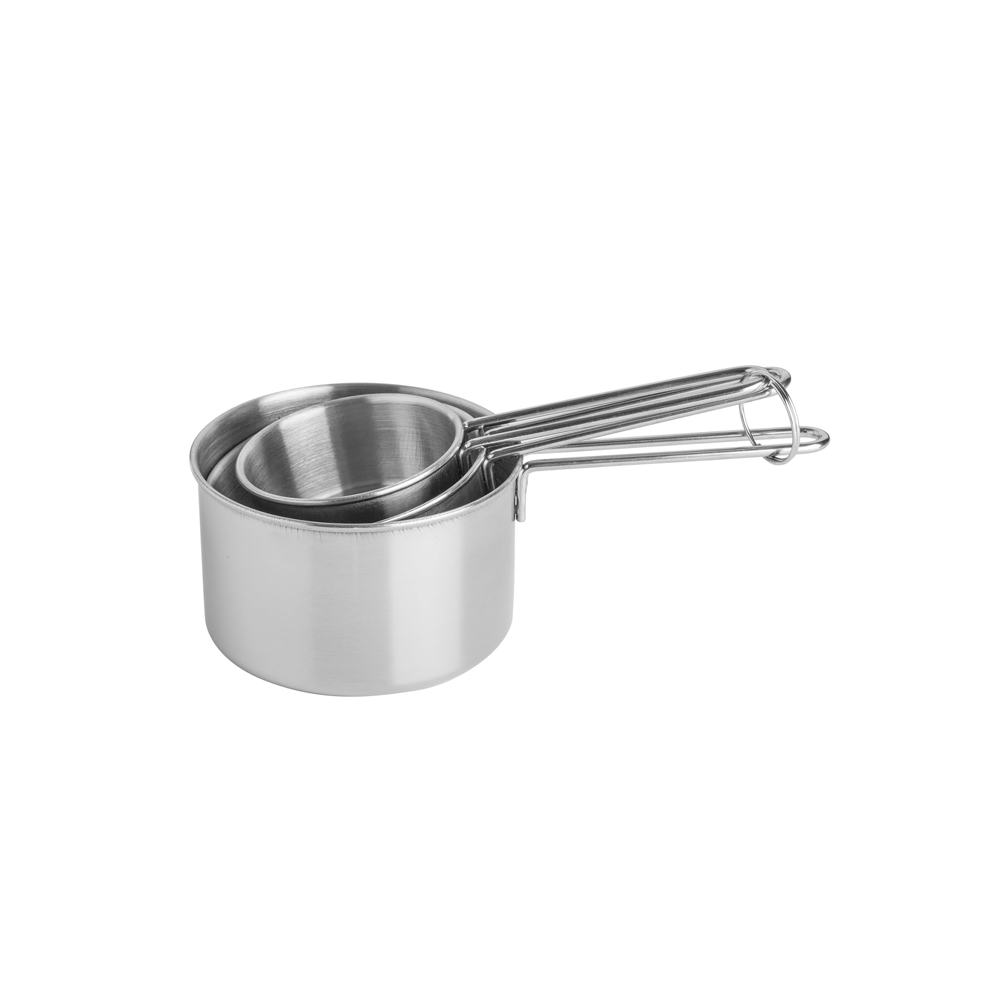 Mason Cash Set of 3 Stainless Steel Measuring Cups, Silver