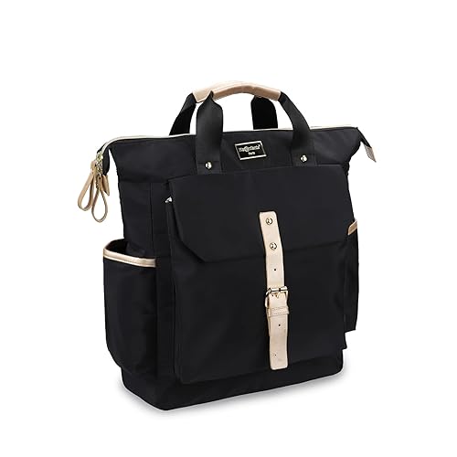 MYZIDEA Mochila para pañales para bebé, elegante mochila multifunción de viaje con cambiador portátil, funda para chupete y correas para cochecito,