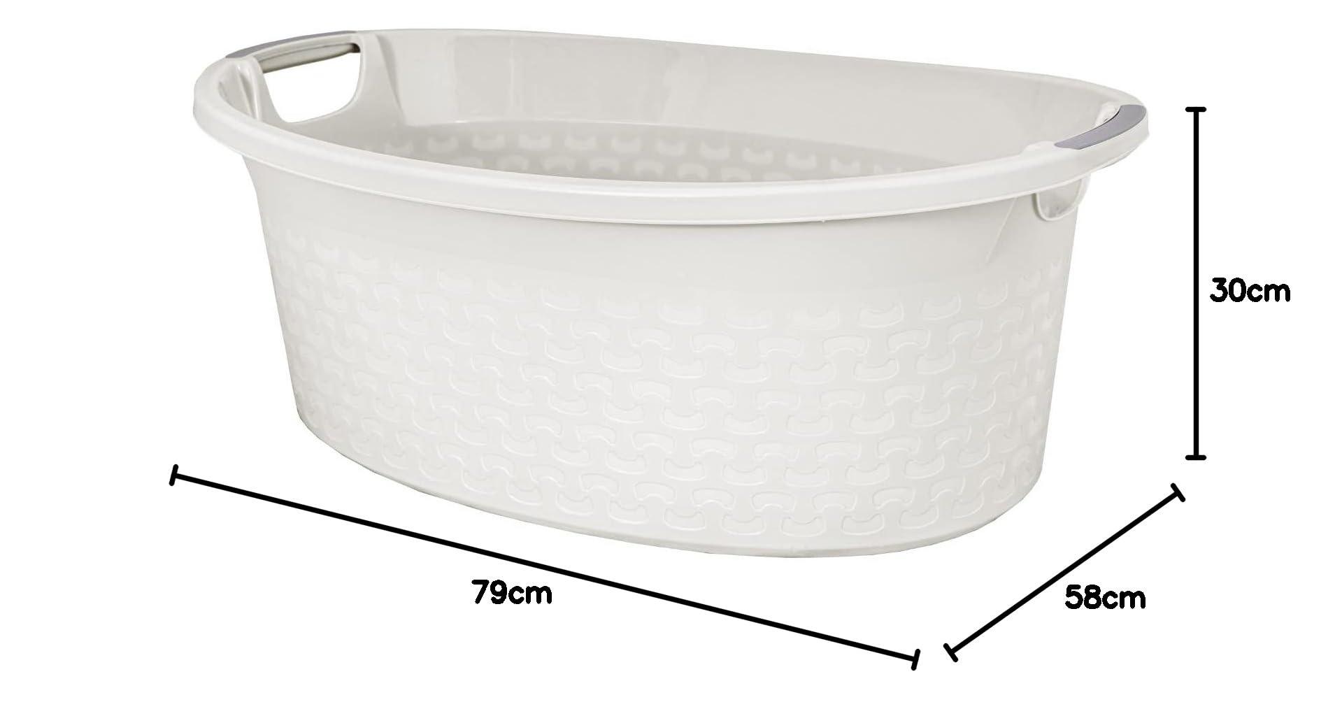 Branq Cesto Cotton ovale per biancheria 60l (Bianco)