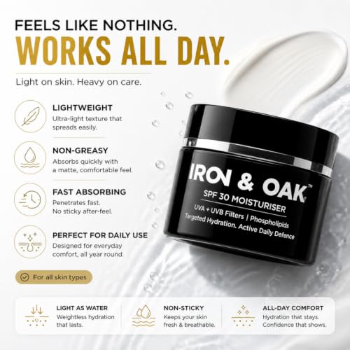Image of Iron & Oak SPF 30 Moisturiser | Face Cream for Man | 50 g