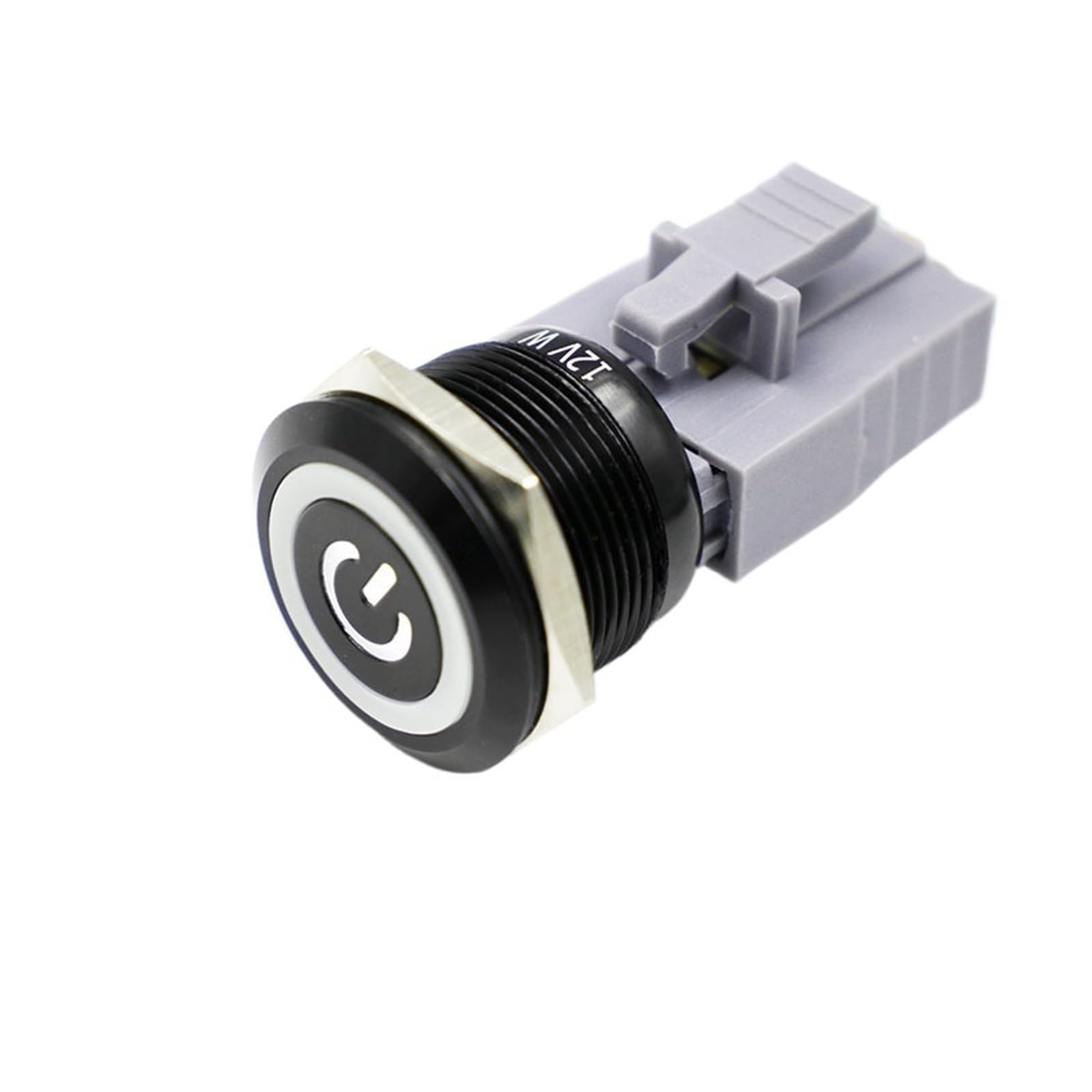 Bouton-poussoir métallique 22mm étanche noir interrupteur LED violet 6V fixe - 8