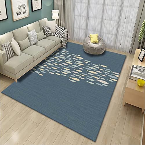 auslegware teppichboden Blauer Teppich, Hausdekor-Sofa verblasst Nicht, verschleißfester,...