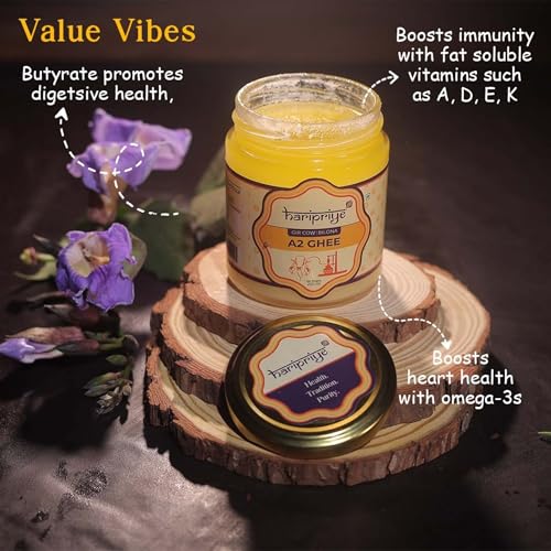 Image of HARI PRIYE A2 Cow Ghee, Pure Desi Ghee, Grass-Fed Gir Cow, Bilona Method, 1 Litre