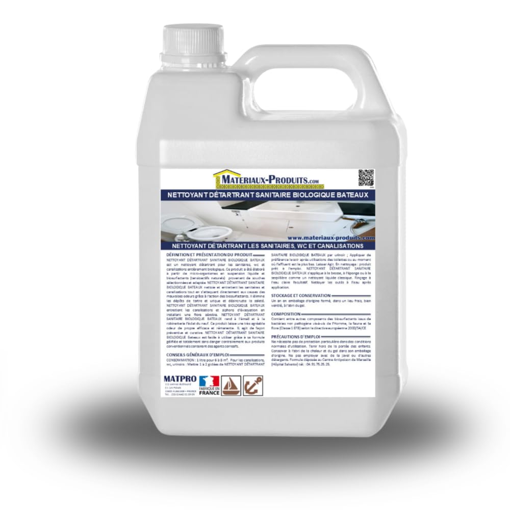 MATPRO Nettoyant détartrant sanitaire Biologique Bateaux 20 L Bleu Clair