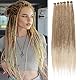 Leeven 18 Zoll Ombre Blonde Dreadlock Extensions Hippie Single Ended Dreads 40 Strands Synthetic Reggae Dreadlocks Soft Dreads Hair Extensions /27613#