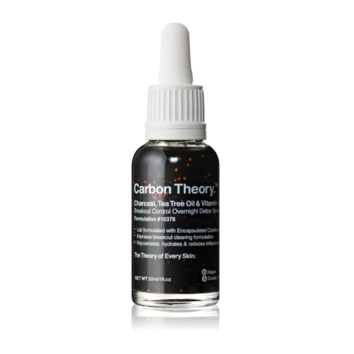 Carbon Theory | Charcoal, Tea Tree Oil & Vitamin E Overnight Detox Facial Serum | 30ml