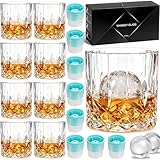 QUMMFA Whiskey Glasses Set of 8, 11 oz Crystal Old Fashioned Glasses, Buy 6 Get 2 Free, Perfect for Bourbon, Scotch, Vodka, Gift for Men, Women, Dad, Father