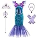 BanKids Costume da sirena per bambini, costume da sirena, costume da principessa, vestito da sirena, 4-5 anni (120,K52)