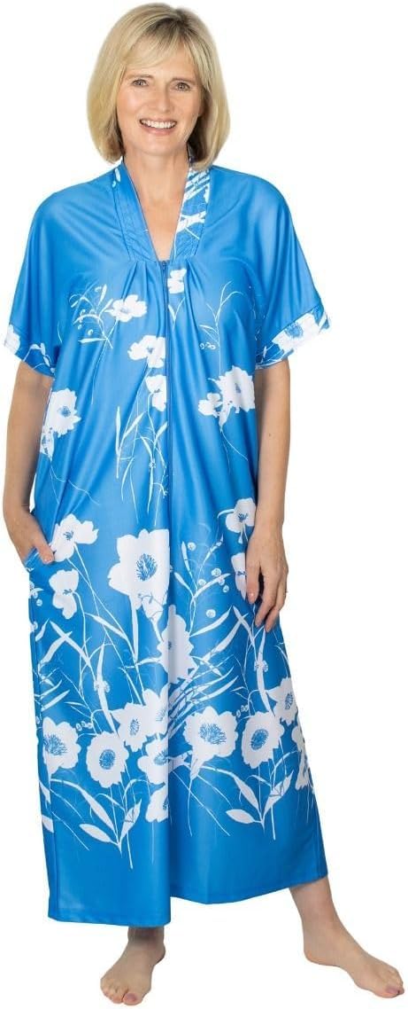 Fashion Friendly Women's Multi Blue Floral Kaftan Extra Large 20/22