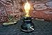 Y-Nut Loft Style Lamp,"Corporal Black" Steampunk Industrial Vintage Style, Water Pipe Table Desk Light With Dimmer, Aged Rustic Metal (Black)