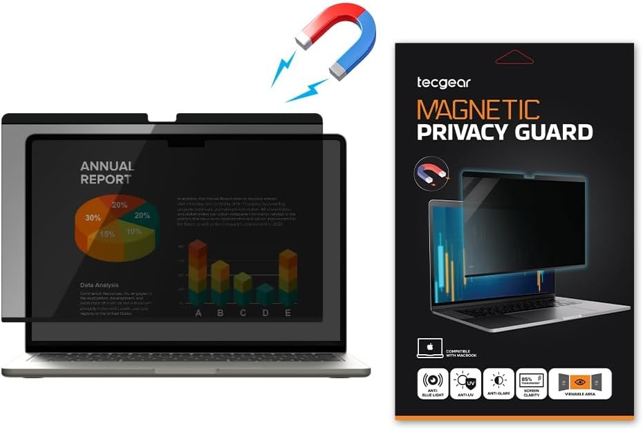 Magnetic Privacy Screen, Laptop Screen Protector, Compatible With Macbook Air/Pro Removable Matte Anti Glare Blue Light Protector Private Security Filter (14.2 inch, M1)