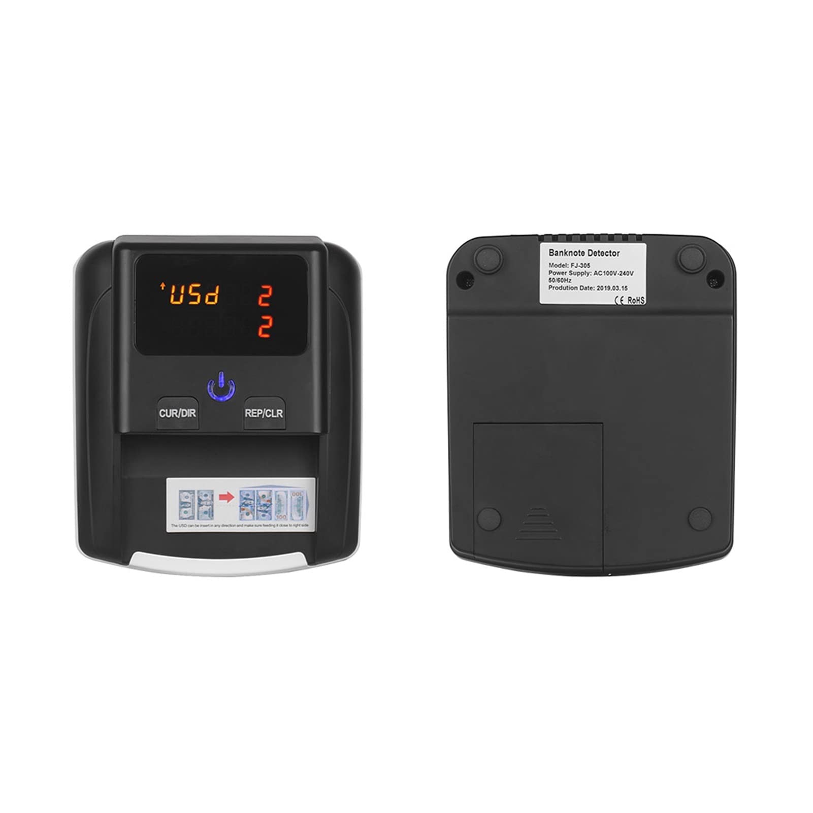 Bancone portatile con banconote piccole banconote rilevatore del valore di denominazione contatore UV/mg/ir Tester di contanti in denaro falso falso in denaro falso