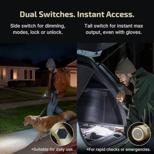 Image of OLIGHT BatonUltra EDC Flashlight Rechargeable, 1800-Lumen 6 Modes Pocket Light with Pure White Light, USB C Bright LED Flashlights with Magnetic Tail Switch for Home Use, Camping, Outdoor(Olive Green) | 1800 Lumens, Small LED Light, Magnetic Tail Switch, Dual Charging, IPX8 Waterproof for Home, Camping, Outdoor