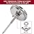 KT THERMO Grill Thermometer Barbecue Charcoal Smoker Temperature Gauge Grill Pit Replacement Thermometer for BBQ Meat Cooking Lamb Beef, Stainless Steel Temp Gauge, Oven Wood Stove Accessories, Black