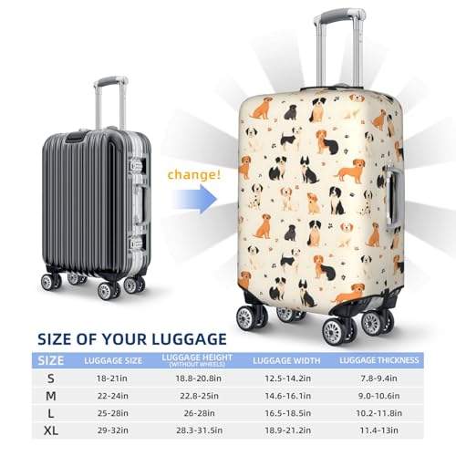 Luggage Cover Protector - Dog Cute Paw Print Suitcase Covers for Luggage Fit 22-24 Inch Suitcase2