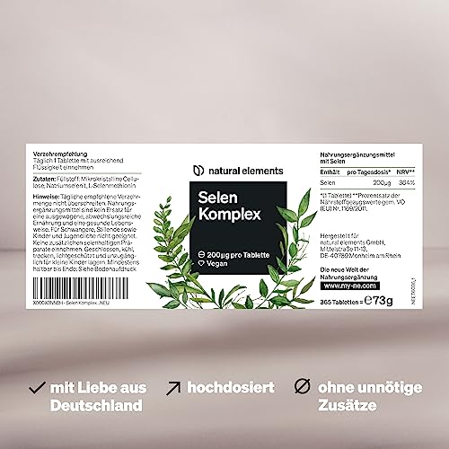 Selen Natural Elements Komplex, 365 Tabletten mit 200 µg