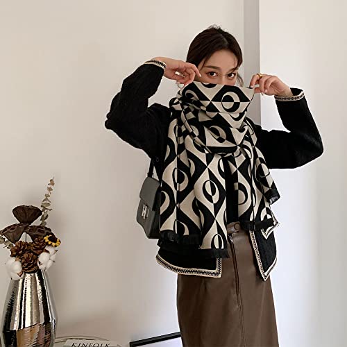 Scarf for Women Cashmere Feel Scarves Wool Blend Shawl Pattern Printed Winter Thick Oversize Wraps3