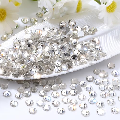 Image of Crystal Clear Flatback Rhinestones SS12 (2.9-3.0mm), 1440pcs Glass Nail Gems, Non Hotfix Rhinestones for Nails, Crafts, Clothing, DIY Bling Decorations