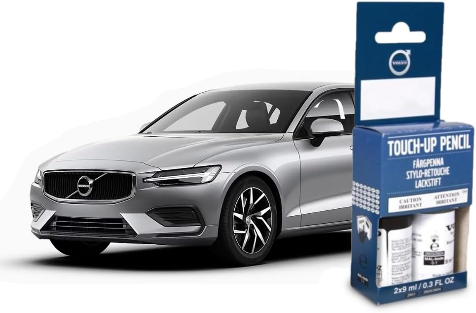 Volvo Touch Up Paint Pen, Includes Base Coat and Clear Coat, 2 x 9 ml (0.3 fl oz), OEM Factory Original (723 Denim Blue)