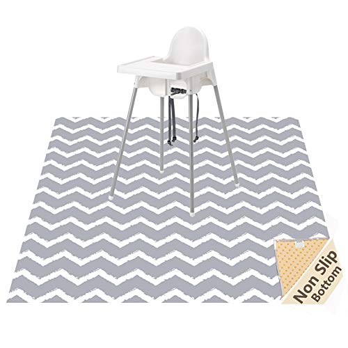 Image of Baby Splat Mat for Under High Chair, 51 x 51 Inch Splash Mat, Waterproof and Washable Spill Mat, Anti-Slip Floor Protector