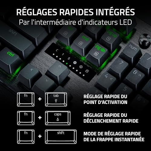 Razer Huntsman V3 Pro Switches Analog Clavier Gamer Optique Razer Snap Tap & Déclenchement Rapide Switches Analogiques réglables de 0 1 à 4 0mm Clavier US QWERTY | - vue 8