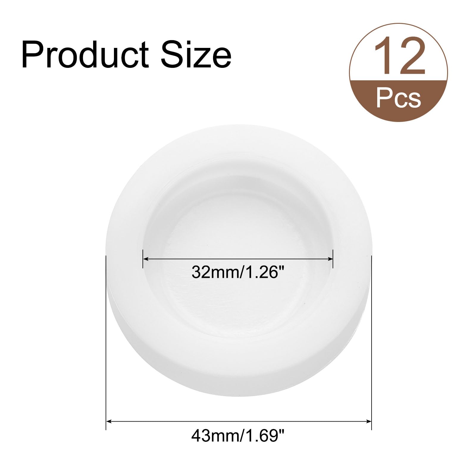 sourcing map 12 tappi salvadanaio da 32 mm, diametro interno 42 mm, diametro esterno 42 mm, tappi rotondi in plastica per salvadanaio, tappi di ricambio per salvadanaio, per salvadanaio, scatola di