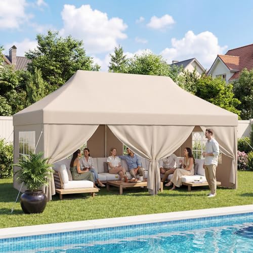 ✅Ottimo per molti usi✅Il gazebo è un riparo versatile per ogni occasione. Si adatta perfettamente a incontri privati come feste in giardino, matrimoni e barbecue familiari, oltre che ad attività ricreative come picnic, giornate in spiaggia e campeggi. Serve anche come rifugio affidabile per l'uso commerciale in mercati all'aperto, fiere dell'artigianato, eventi sportivi