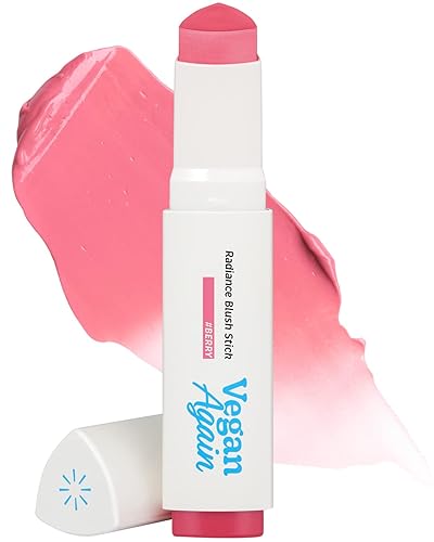 TOUCH IN SOL Vegan Again Radiance Blush Stick #Berry, barra de maquillaje hidratante multiusos con colágeno vegano, para mejillas, labios, ojos,