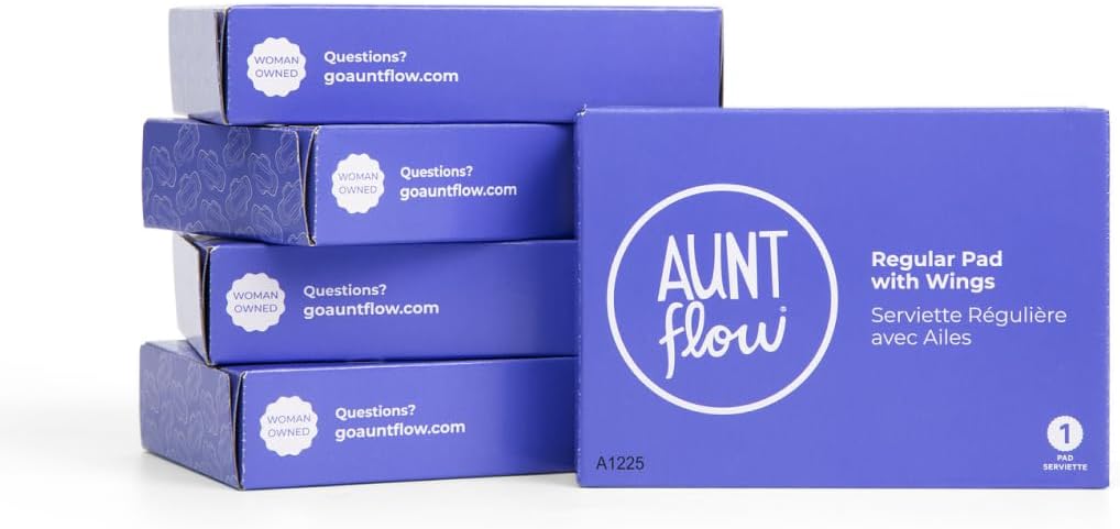 Aunt Flow #4 Vended Pad with Wings (Case of 250 Individually Boxed Napkins) Universal Fit - Regular Absorbency, Eco-Friendly - Image 3
