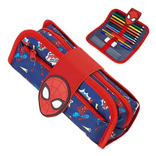 Marvel Estuche Spiderman - Estuche Escolar para Niño con Material Escolar Incluido