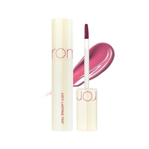 rom&nd Juicy Lasting Tint #28 Bare Fig - Brillo labial de larga duración MLBB de K-Beauty para tonos fríos, brillo intenso y duradero, mancha labial
