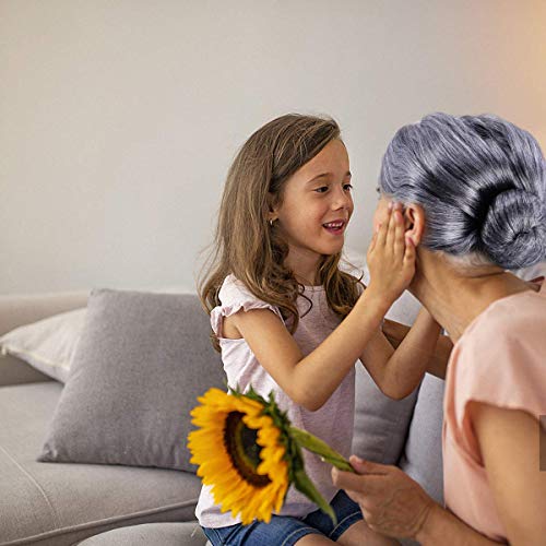 SOIMISS 2 peças de velhinha peruca feminina com penteado de halloween cosplay adereços (cores sortid