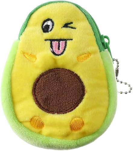 Miniatura 8 de ZHIQIAN Monederos de peluche de aguacate, bolsas de monedas suaves con cremalleras, bonitos regalos de dibujos animados para niñas, mini monedero