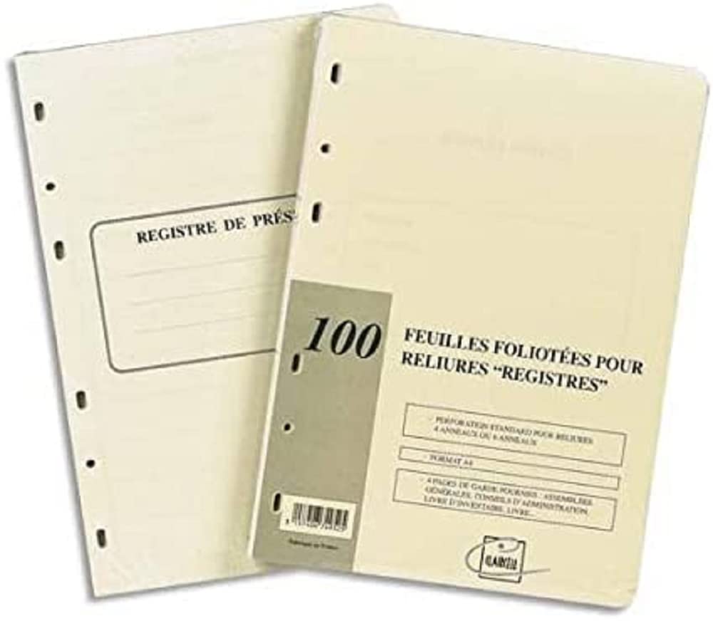 Exacompta - Réf. 46210E - 1 classeur juridique économique noir ASSEMBLÉES GÉNÉRALES - Dimensions 32 x 26cm & Recharge universelle 100 feuilles foliotées, perforation 6 trous