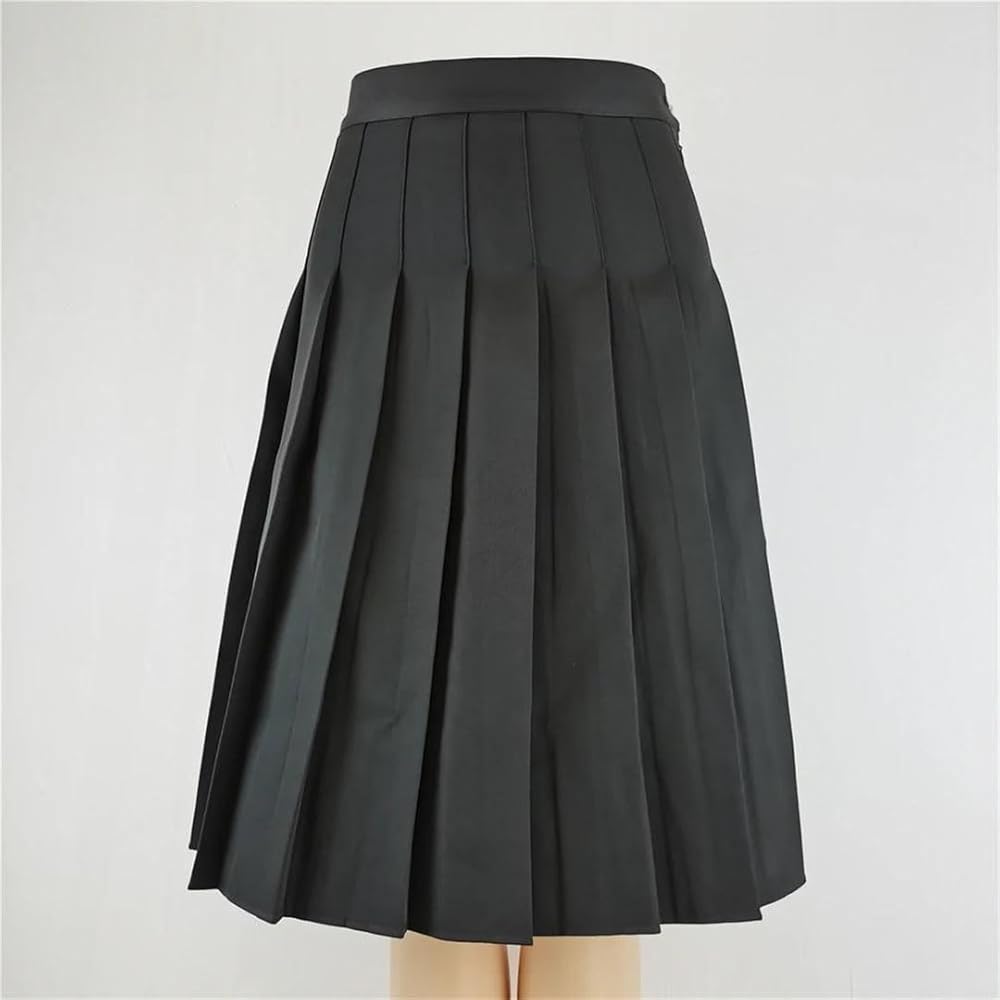 Tdvcpmkk Women's 58Cm Long Pleated Maxi Skirt Black and
