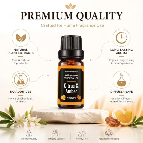 Essential Oils Set for Diffuser, 18 x 10ml Aromatherapy Oils Collection for Sleep, Relaxation & Home Fragrance, Fragrance Oil Gift Set for Candle Making, Soap Making, Air Freshening, Yoga & Humidifier - Image 4
