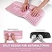 MEETION Ergonomic Keyboard Wireless, Split Curved Keyboard with Cushioned Wrist Palm Rest, Natural Typing Full Size with USB-C Adapter for Laptop/PC/Windows/Mac, Pink